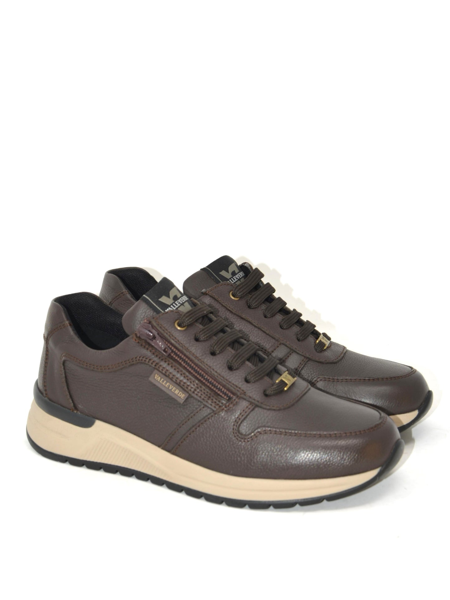 Sneakers uomo zip nappa marrone - VY954W