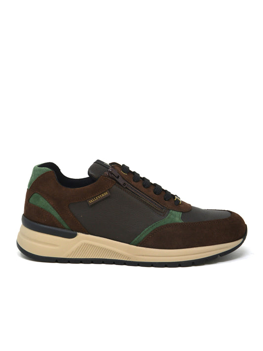 Sneaker uomo pelle/camoscio marrone - VY908F