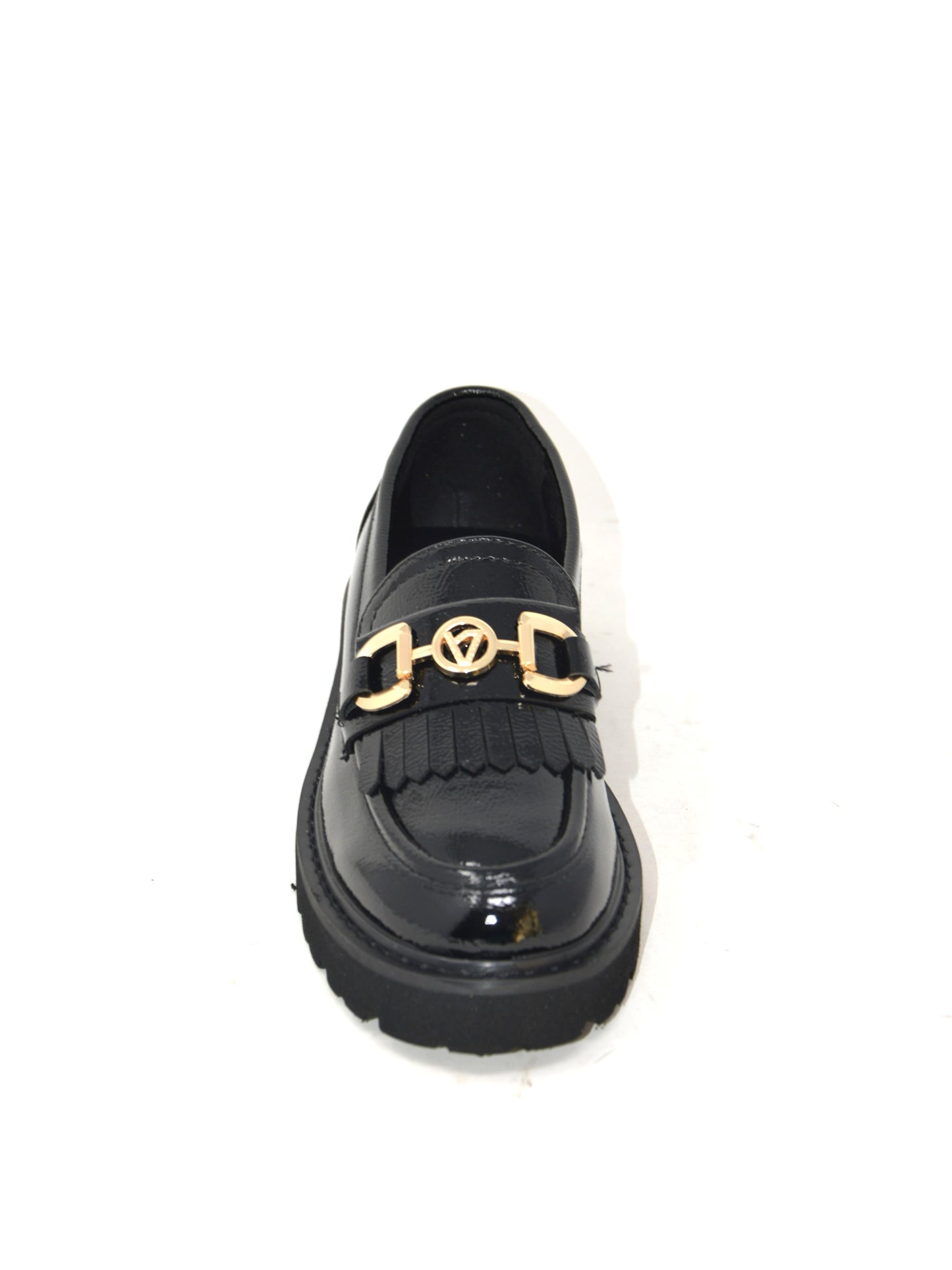 Mocassino nero lucido accessorio oro - 44521B