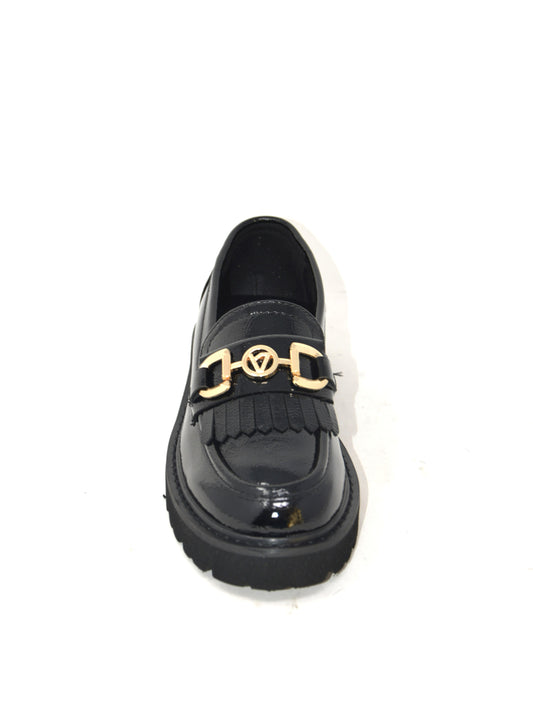 Mocassino nero lucido accessorio oro - 44521B