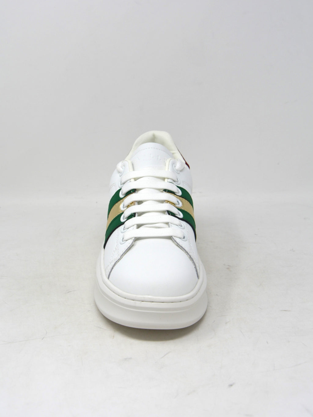 Sneaker in pelle inserti green -W01470