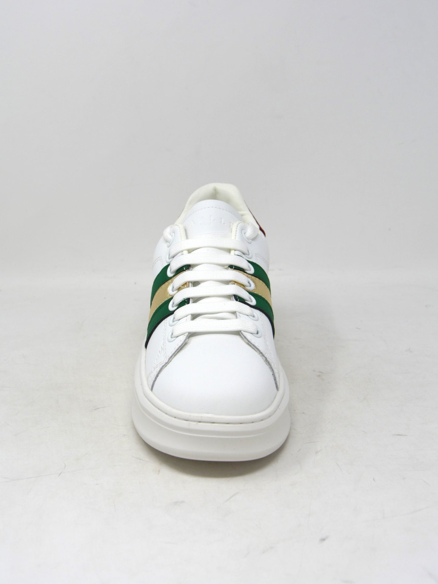 Sneaker in pelle inserti green -W01470