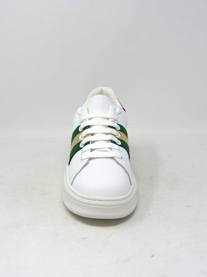 Sneaker in pelle inserti green -W01470