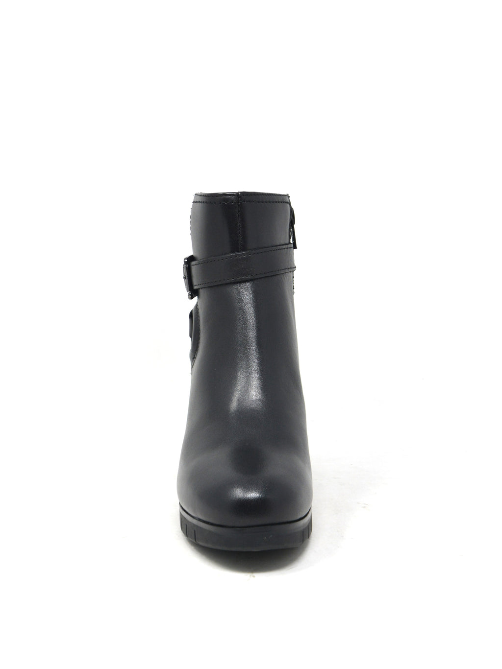 Tronchetto pelle nero con cinturino - 17240