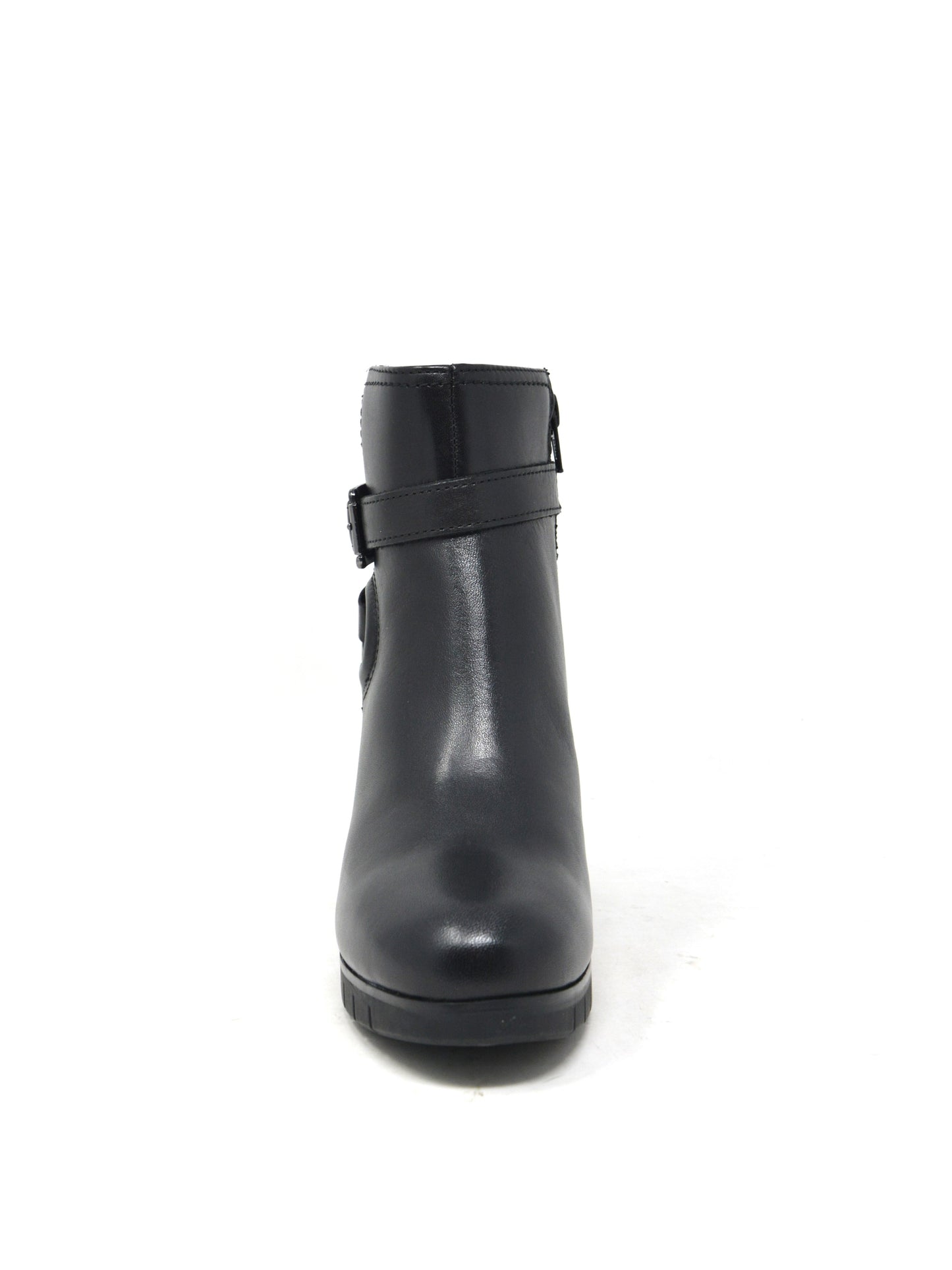 Tronchetto pelle nero con cinturino - 17240