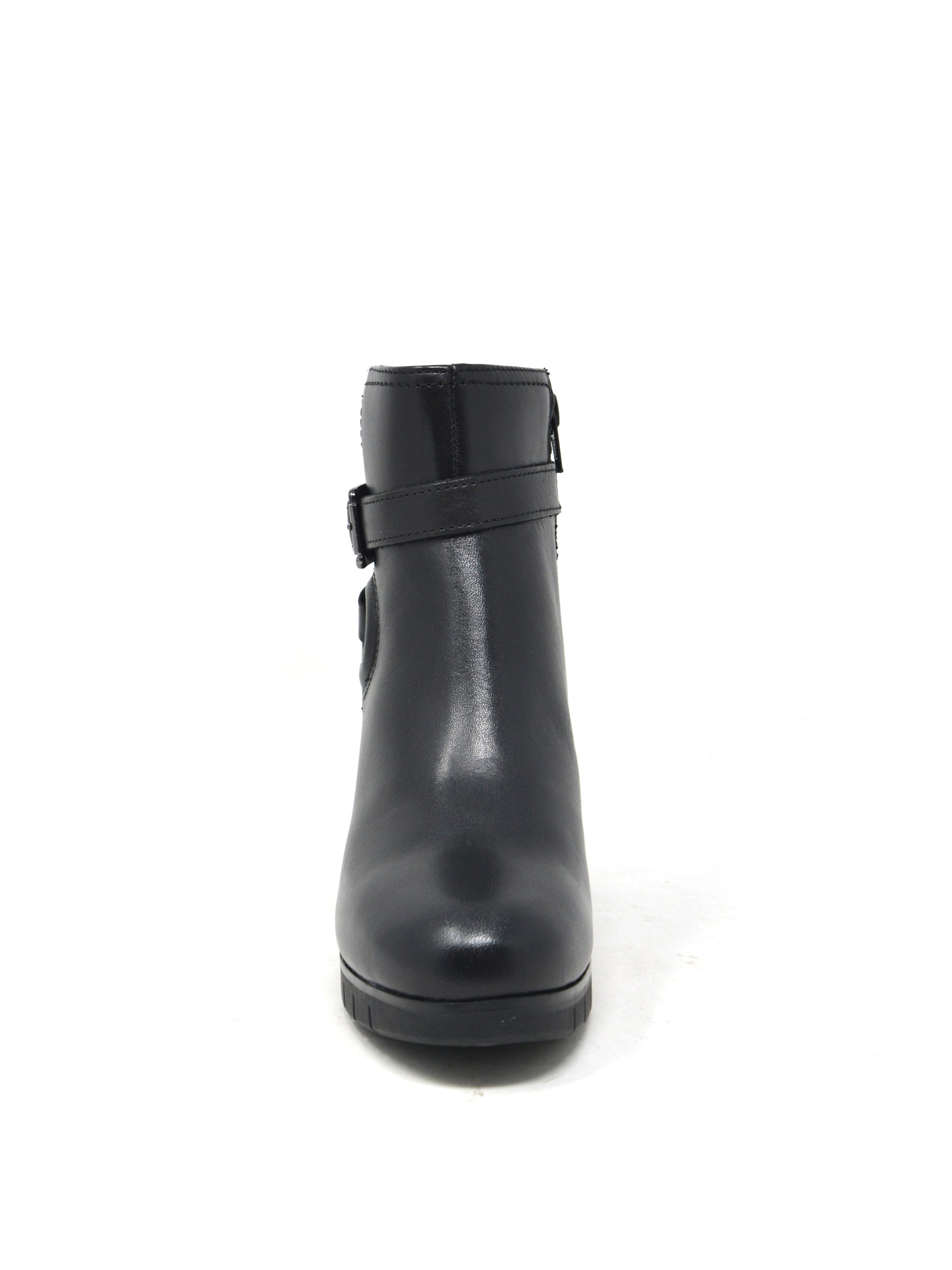 Tronchetto pelle nero con cinturino - 17240