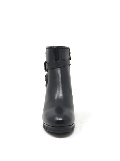Tronchetto pelle nero con cinturino - 17240