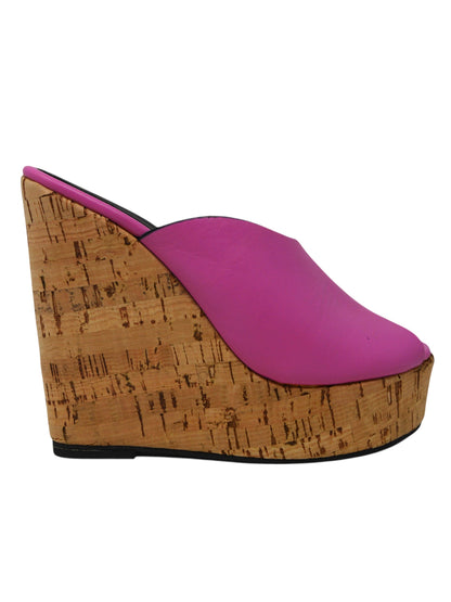 Ciabatta zeppa sughero lilla - LIB401L