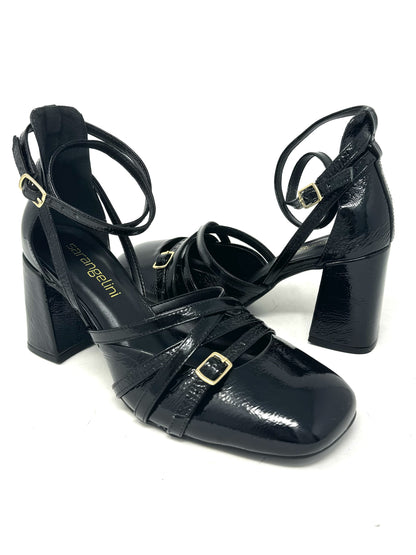 Mary Jane cinturini vernice lucida nero -2387MDN