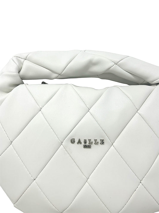 Mini hobo matelassè a rombi logo in metallo bianco - CW02152