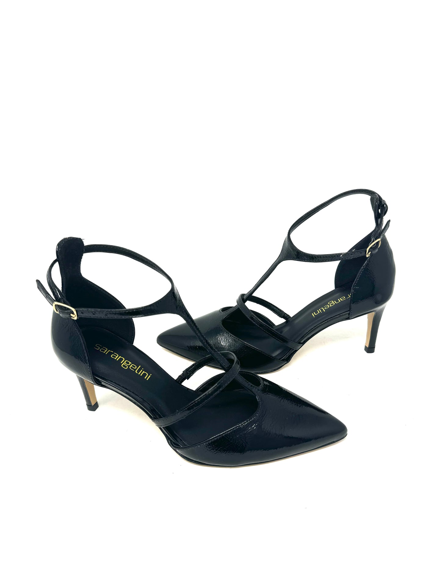 Slingback con cinturini vernice nera -2447H