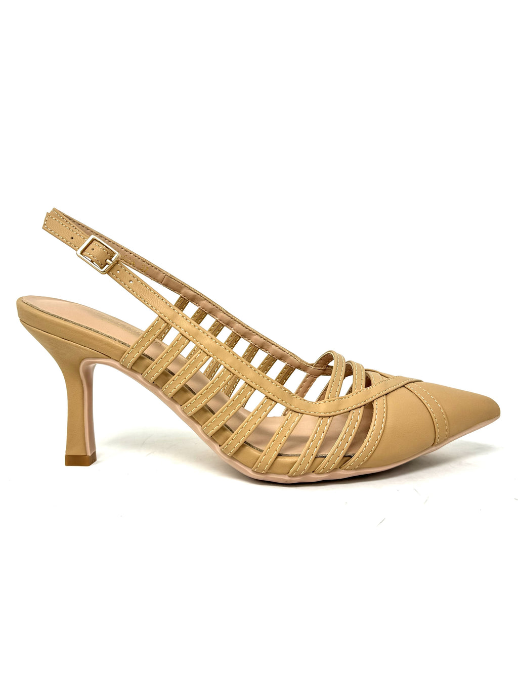 Slingback multilistini color carne - E0909AC