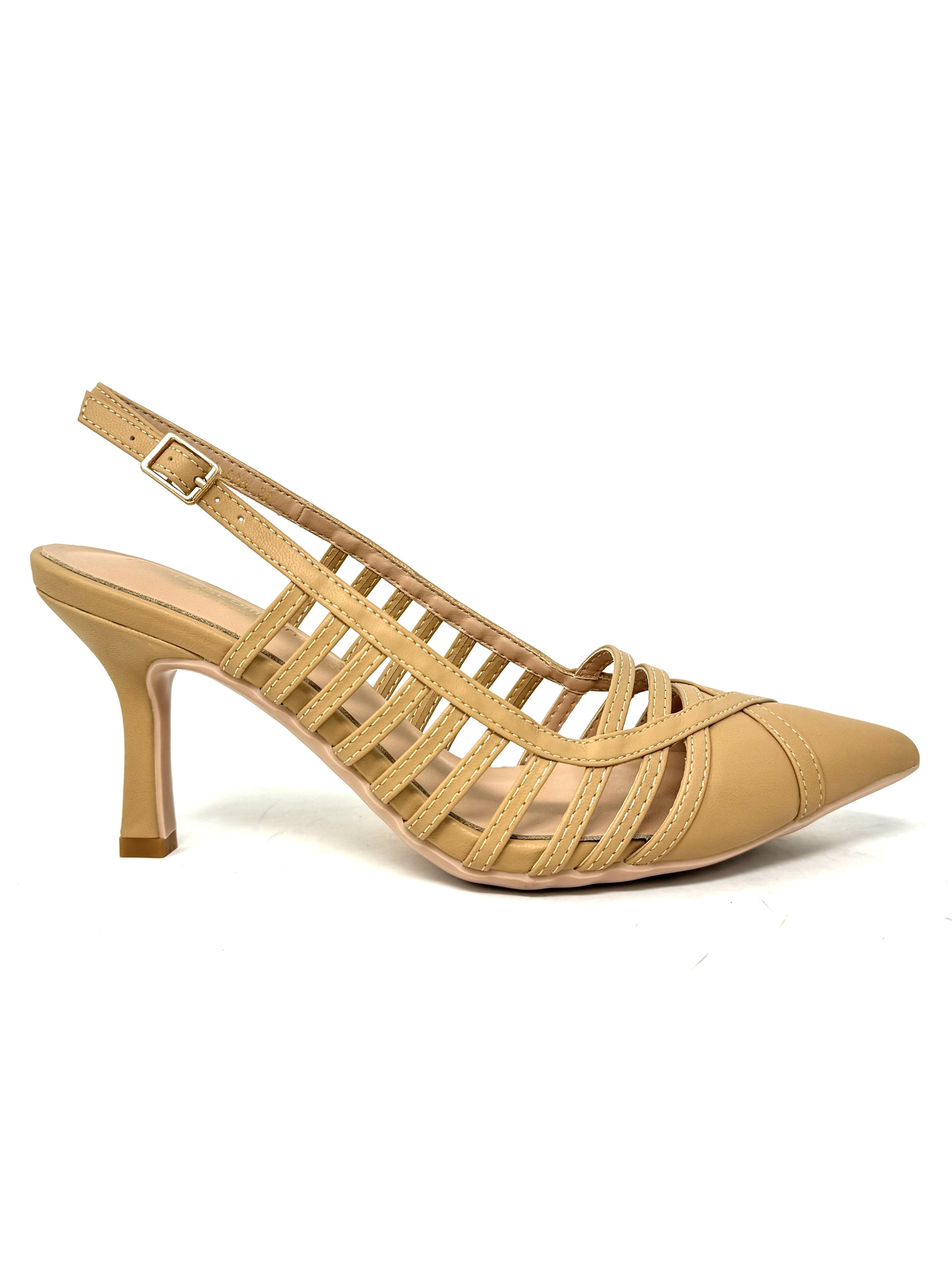 Slingback multilistini color carne - E0909AC
