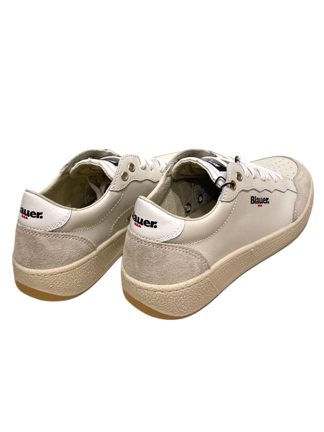 Sneakers running pelle/tessuto white -OLYMPIA