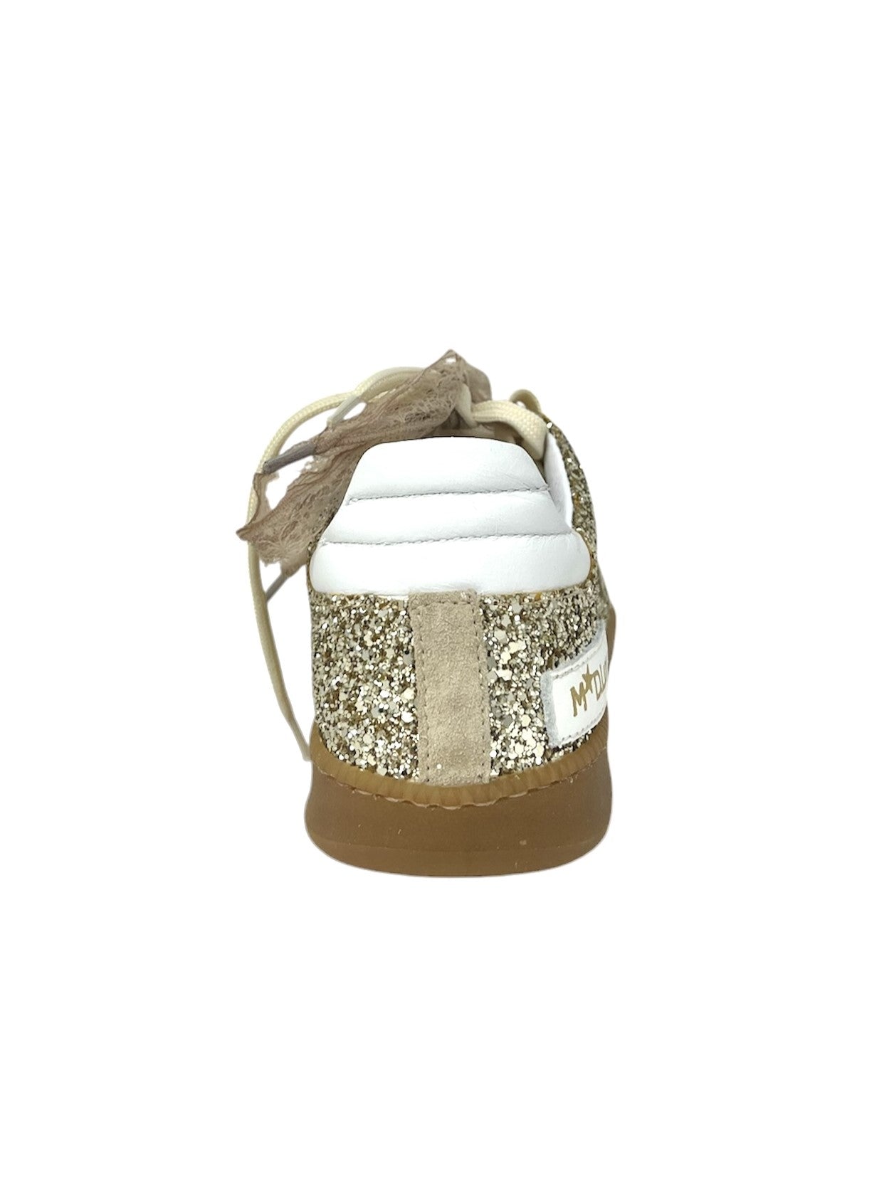 Sneakers gold doppio laccio in pizzo -526PR
