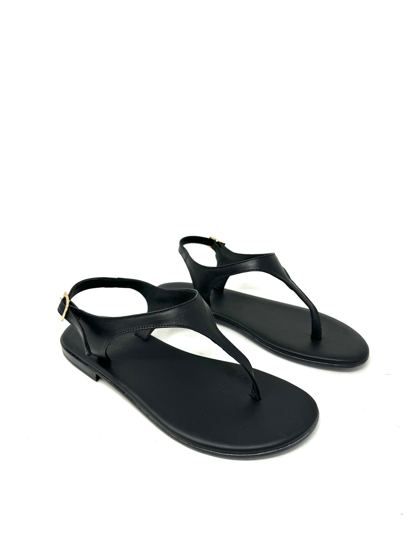 Sandalo infradito flat pelle nero -CAPRINE