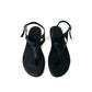 Sandalo infradito flat pelle nero -CAPRINE