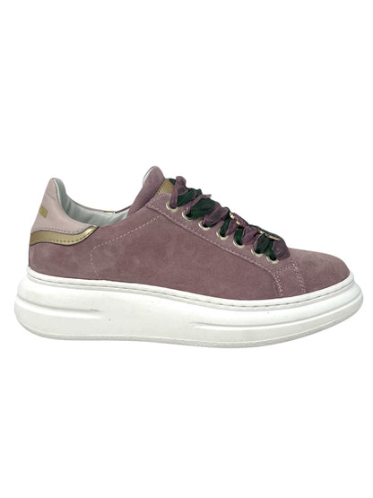 Sneakers rosa/verde con cuori in strass doppio laccio -661ORBI