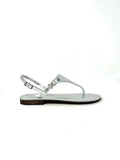Sandalo in pelle laminato argento -A102AR