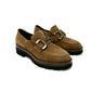 Mocassino camoscio marrone morsetto oro -RZ40AL