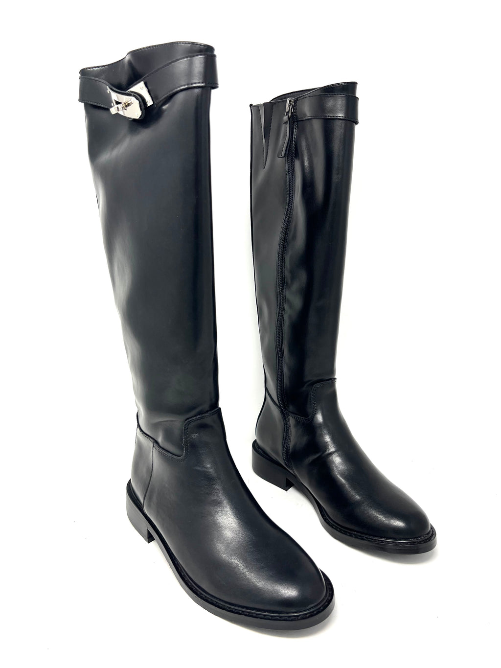 Cavallerizzo accessorio laterale pelle nero -D2101AN