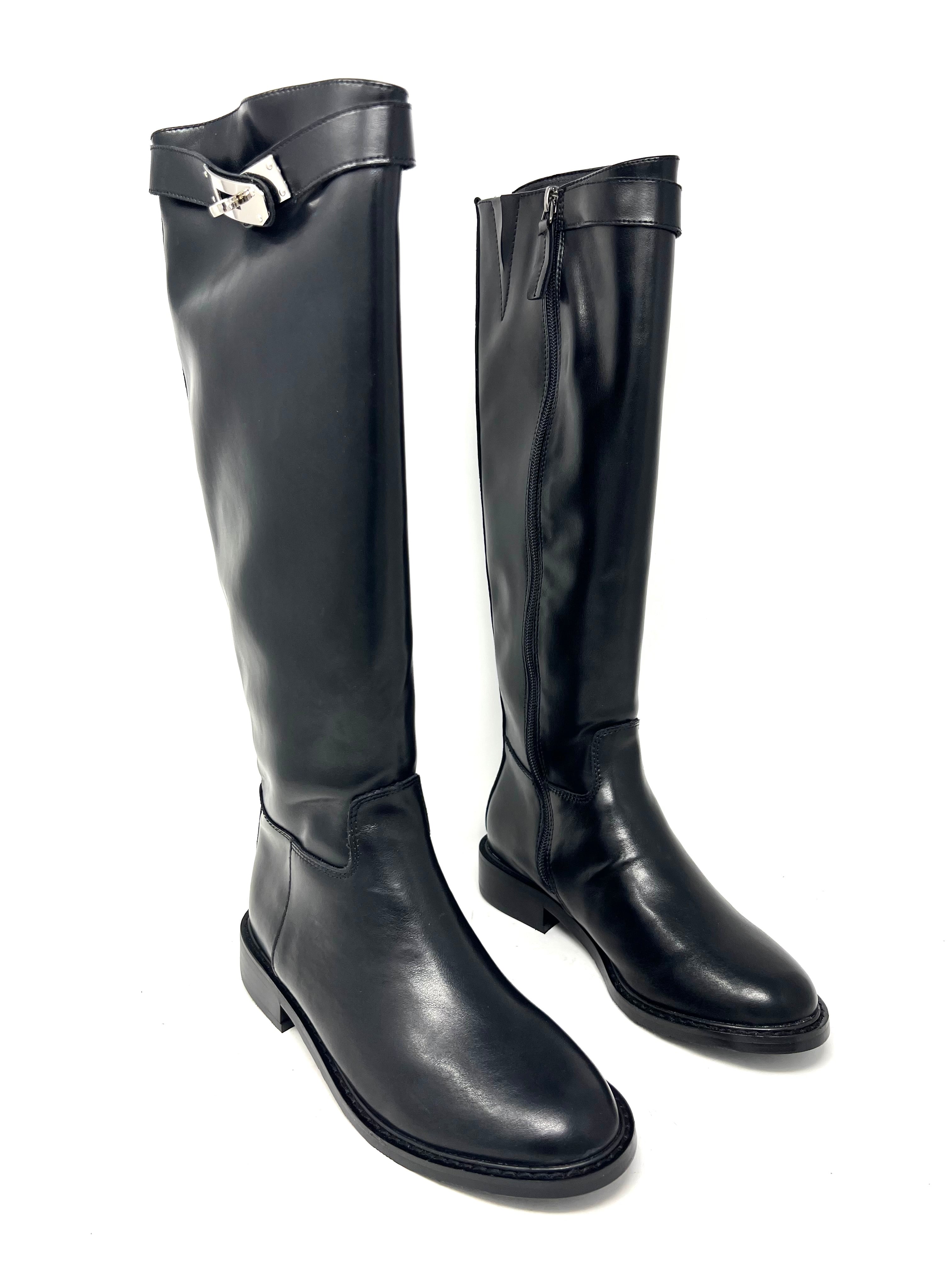Cavallerizzo accessorio laterale pelle nero -D2101AN