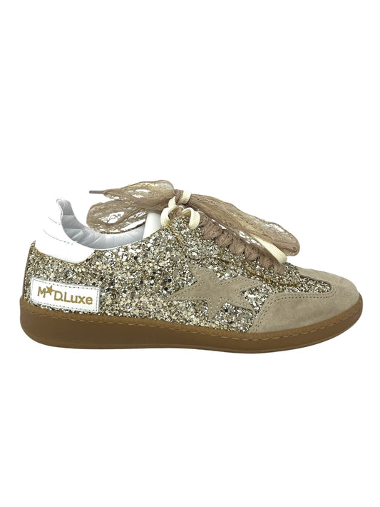Sneakers gold doppio laccio in pizzo -526PR