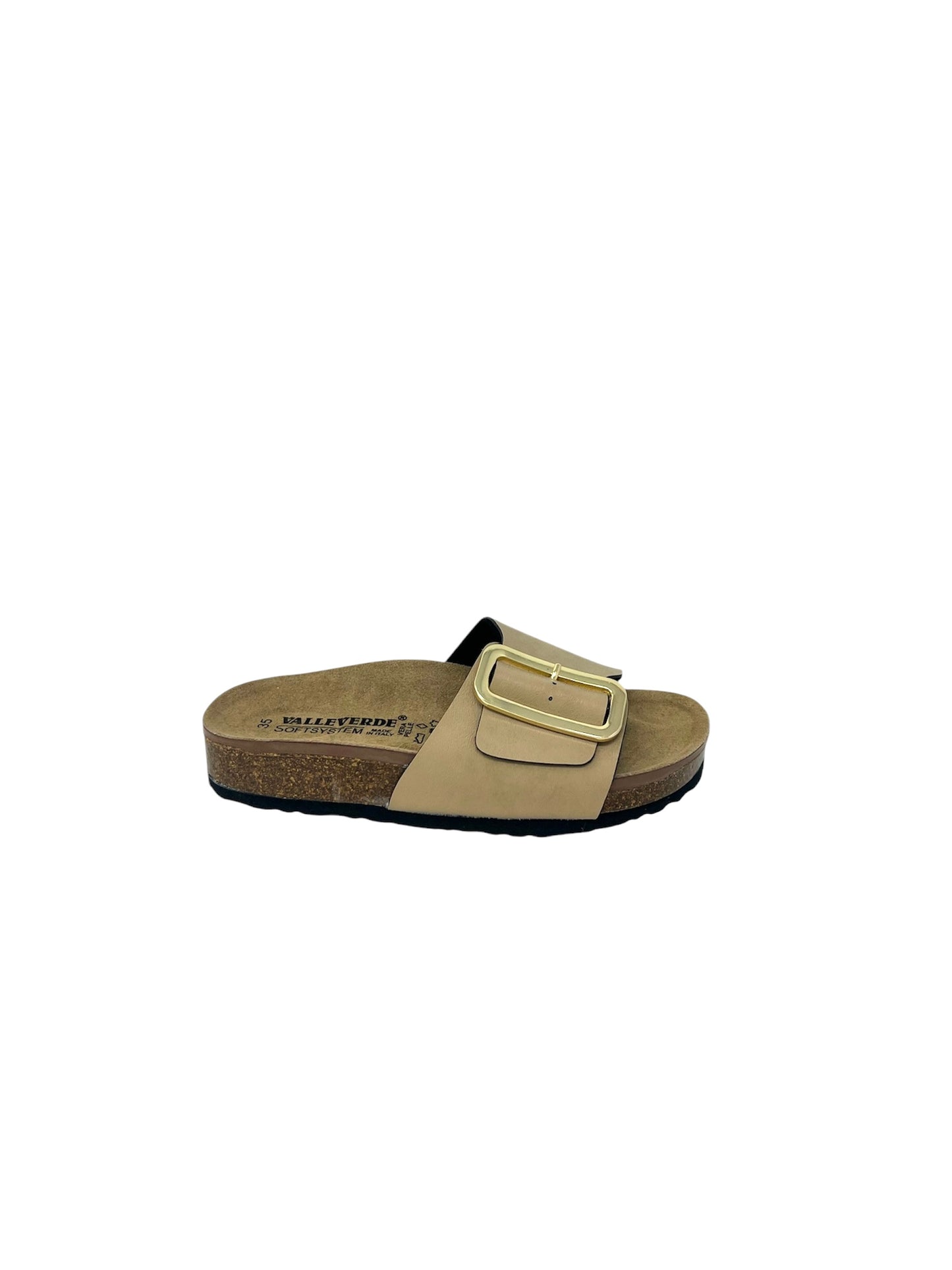 Ciabatta con fibbia tipo fussbett sabbia - VH31836