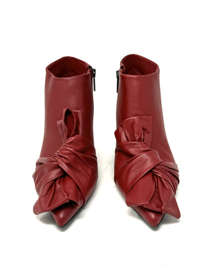 Tronchetto in pelle rosso fiocco -4809T