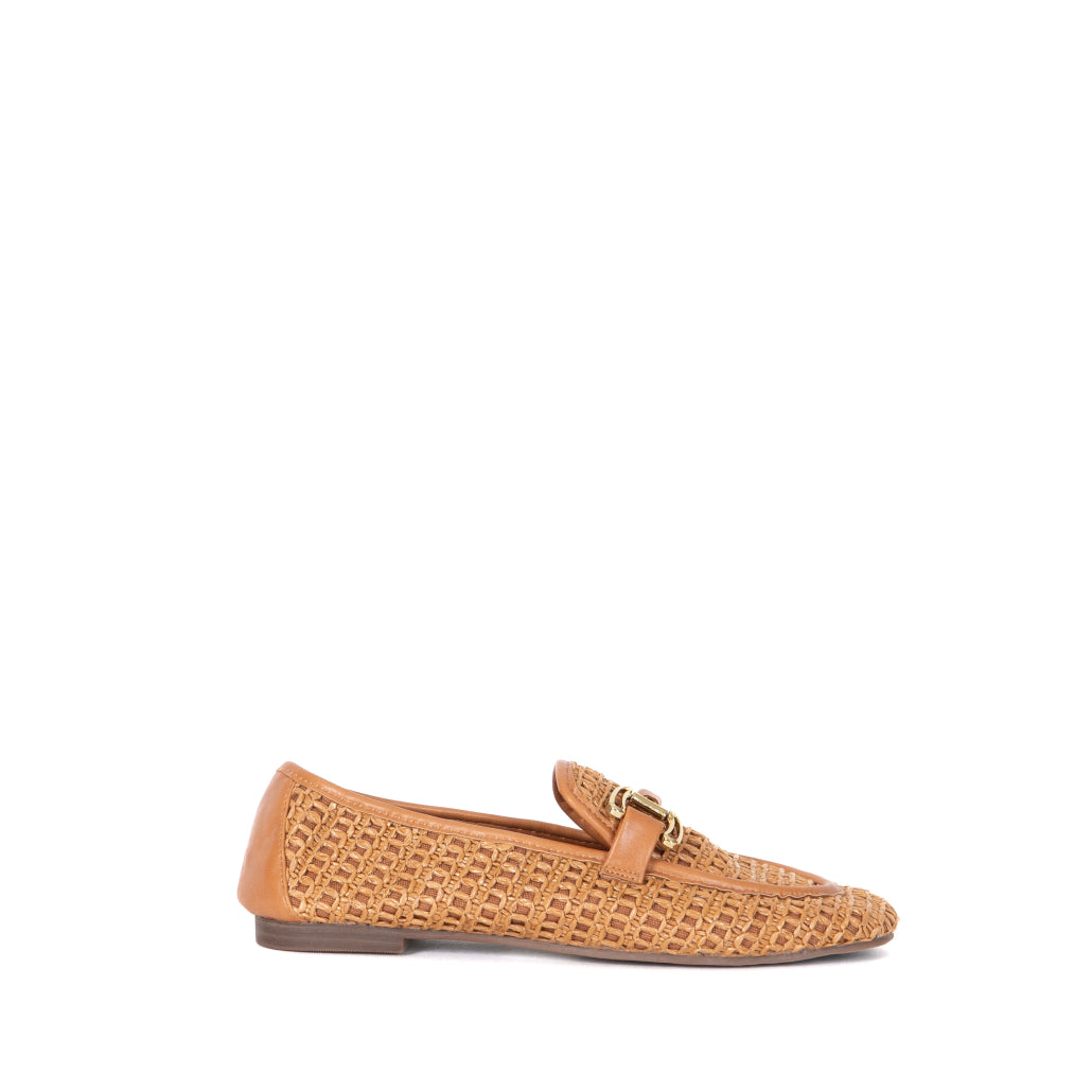Mocassino in paglia con accessorio V_FG08