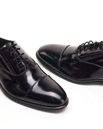 Francesina nero abrasivato cucitura in punta -225NE