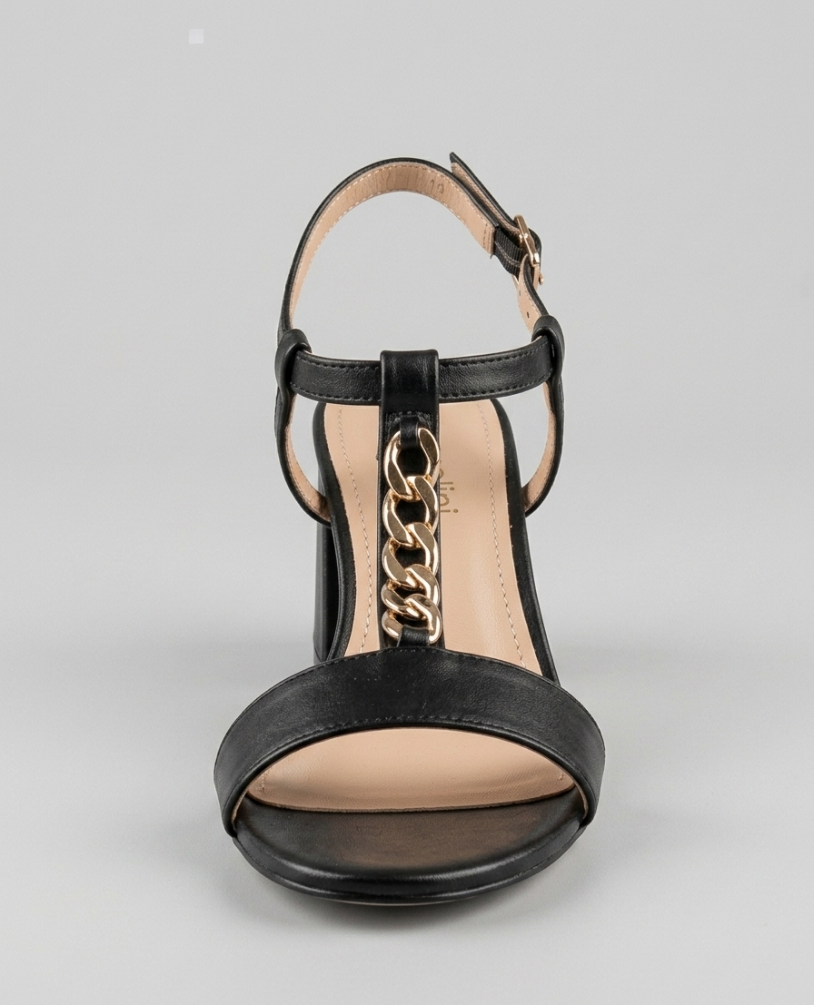 Sandalo gioiello con tacco quadrato V_001NER