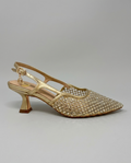 Slingback con strass oro - V_GD397