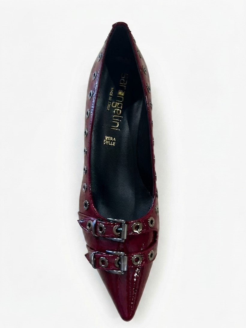 Decolleté bordeaux con borchie - V_894M09