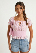 Top floreale pink GLAMOROUS V_IN1746