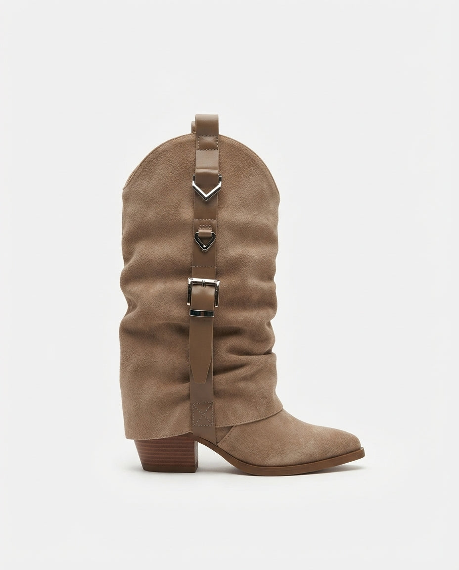 Texano con risvolto khaki V_TEX2602