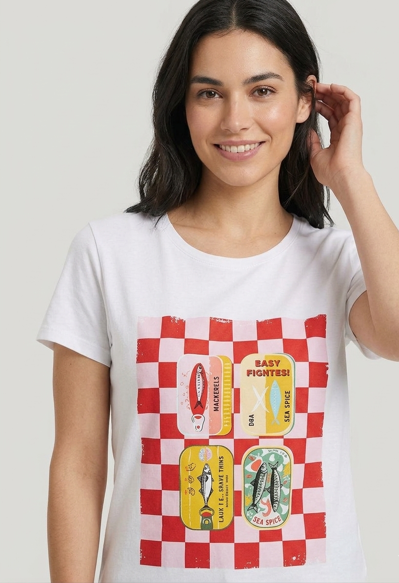 T-shirt in fantasia in cotone summer V_132900