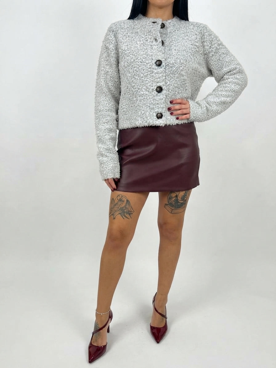 Minigonna Bordeaux in similpelle GLAMOROUS  - V_GLA5912
