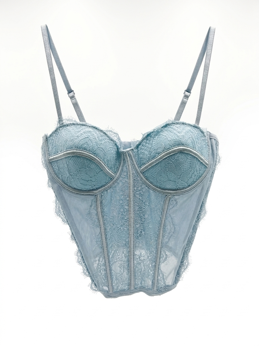 Corsetto in pizzo celeste - V_1941