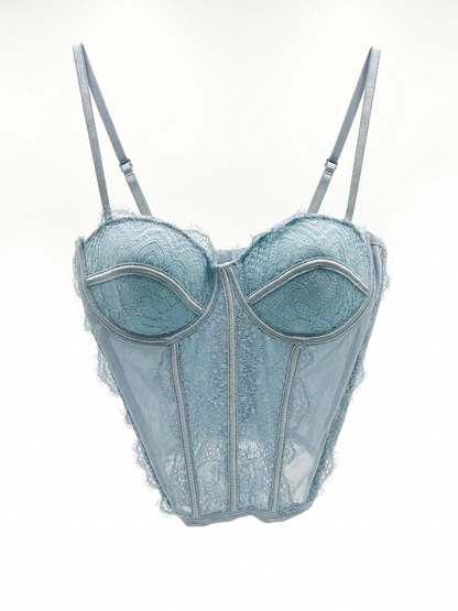 Corsetto in pizzo celeste - V_1941
