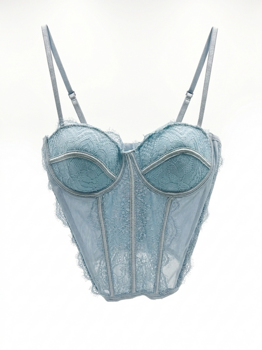 Corsetto in pizzo celeste - V_1941