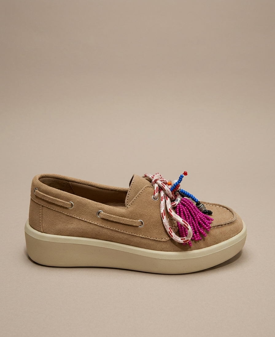 Mocassino camel con accessori V_56ACCS
