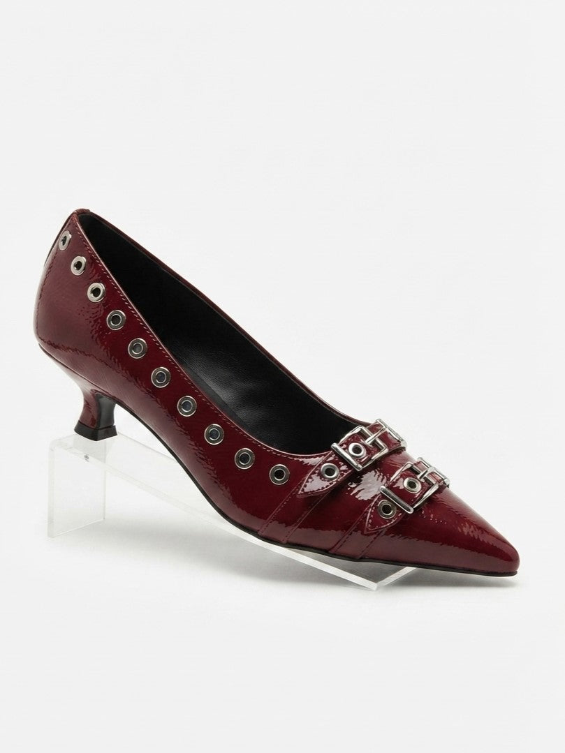 Decolleté bordeaux con borchie - V_894M09