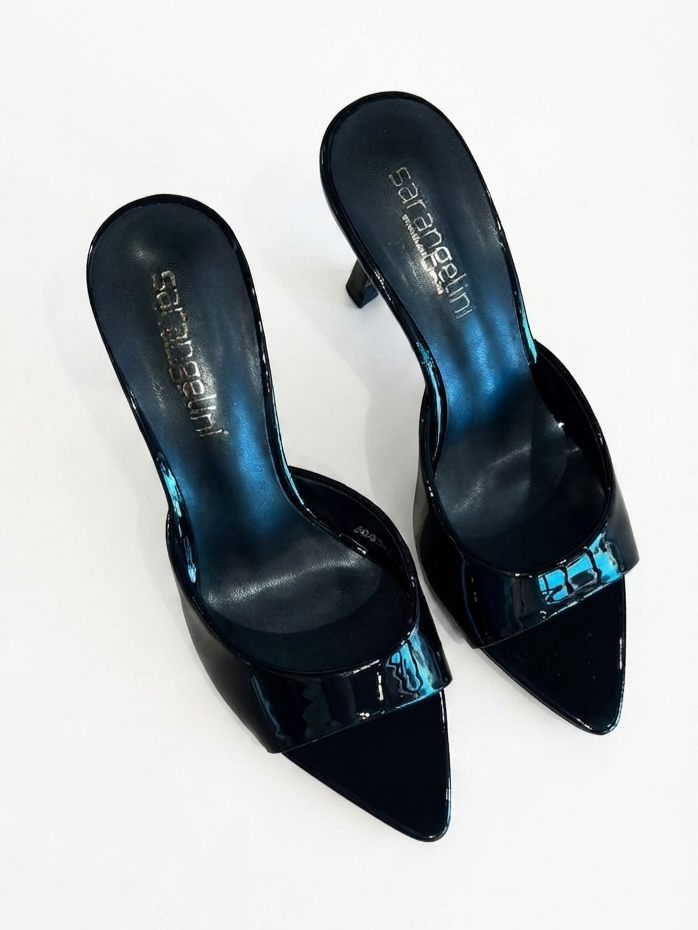 Ciabatte con tacco nera - V_NERO