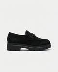 Mocassino in pelle nero con fibbia V_4012H