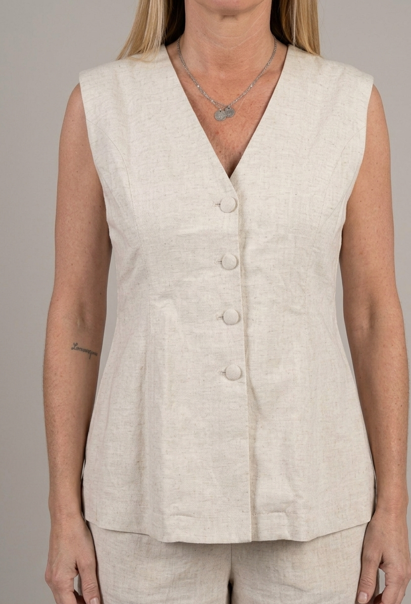 Gilet in lino con boottoni GLAMOROUS V_AN5217