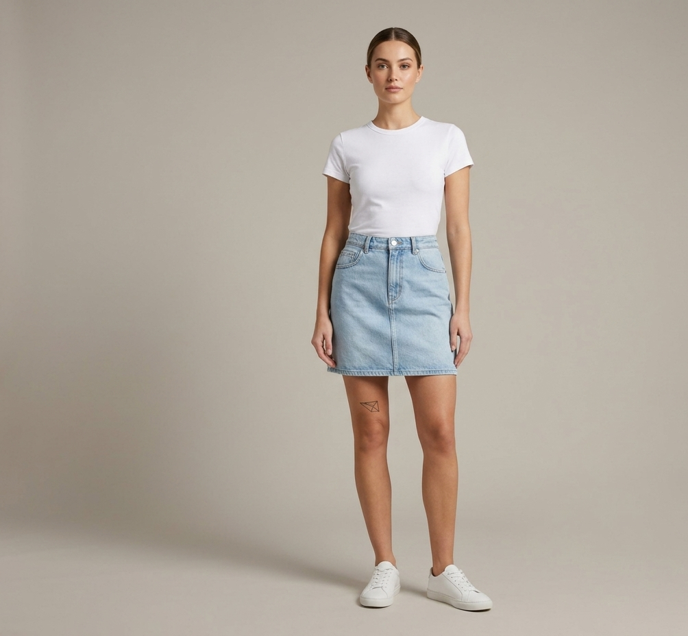 Mini gonna in denim V_61245