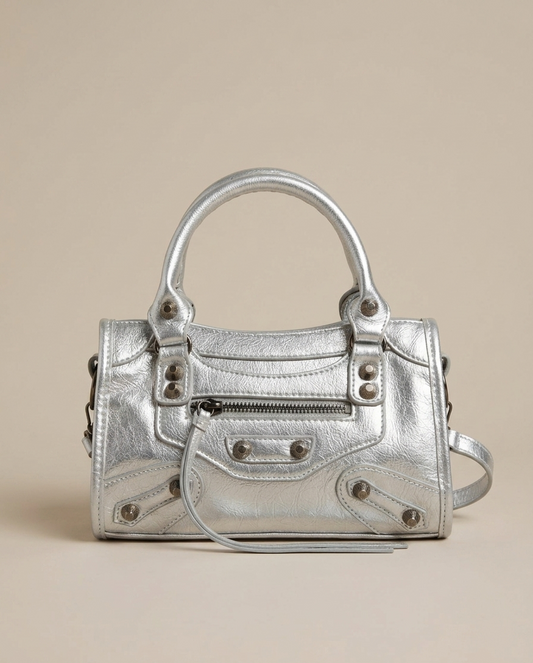 Borsa argento con borchie v_BOR010