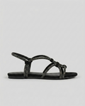 Sandalo nero con strass intrecciato V_GK232