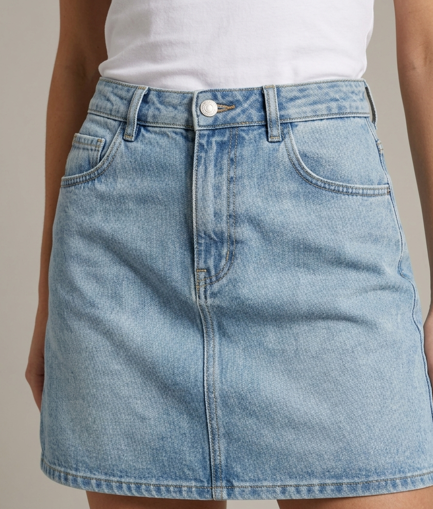 Mini gonna in denim V_61245